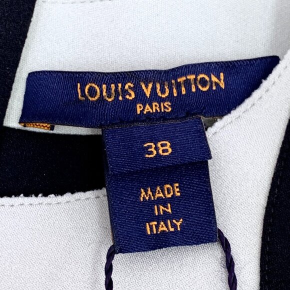 DW0129 Louis Vuitton Two-Tone Sleeveless Peplum Top With Monogram Details - Picture 5 of 8